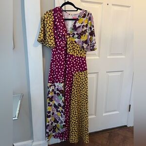 Kate Spade Purple and Yellow Floral Maxi Dress